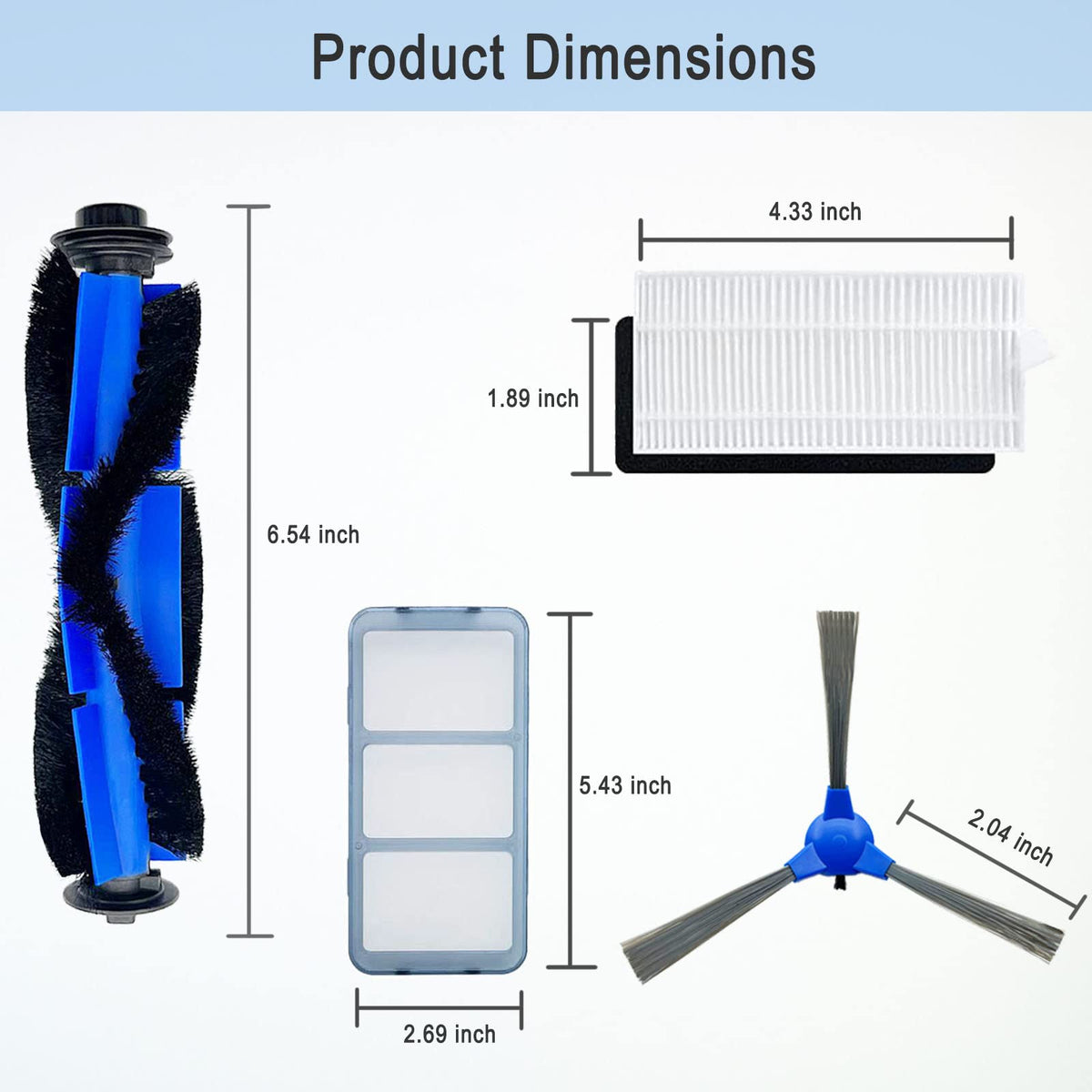 Replacement Brush & Filter Kit for Eufy RoboVac 11S Series – product image 2