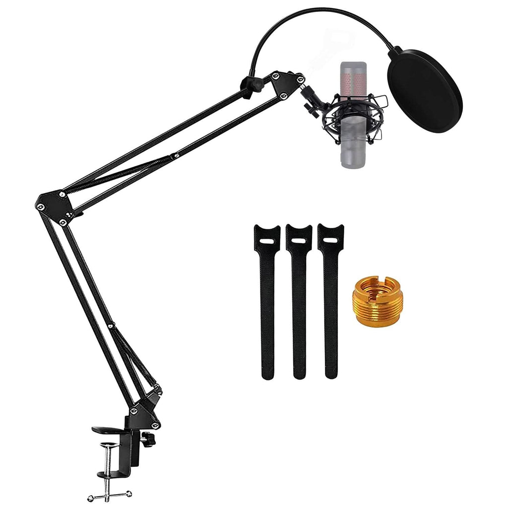 Adjustable Microphone Boom Arm with Desk Clamp &amp; Shock Mount
