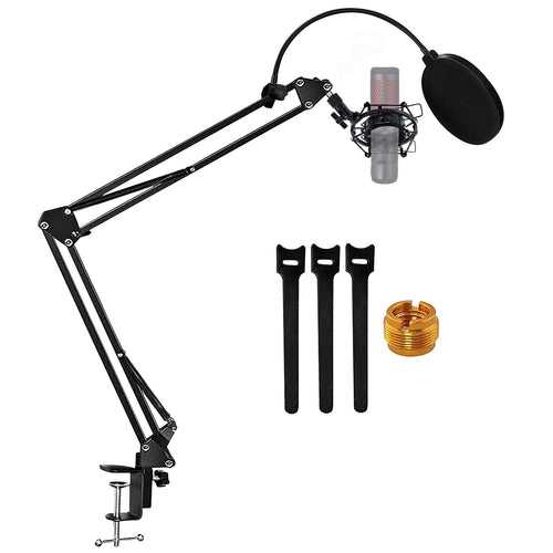 Adjustable Microphone Boom Arm with Desk Clamp &amp; Shock Mount