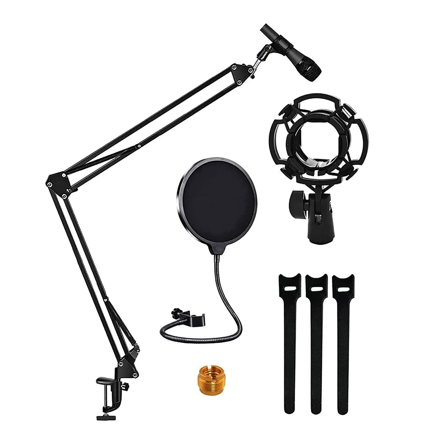 Adjustable Microphone Boom Arm with Desk Clamp &amp; Shock Mount