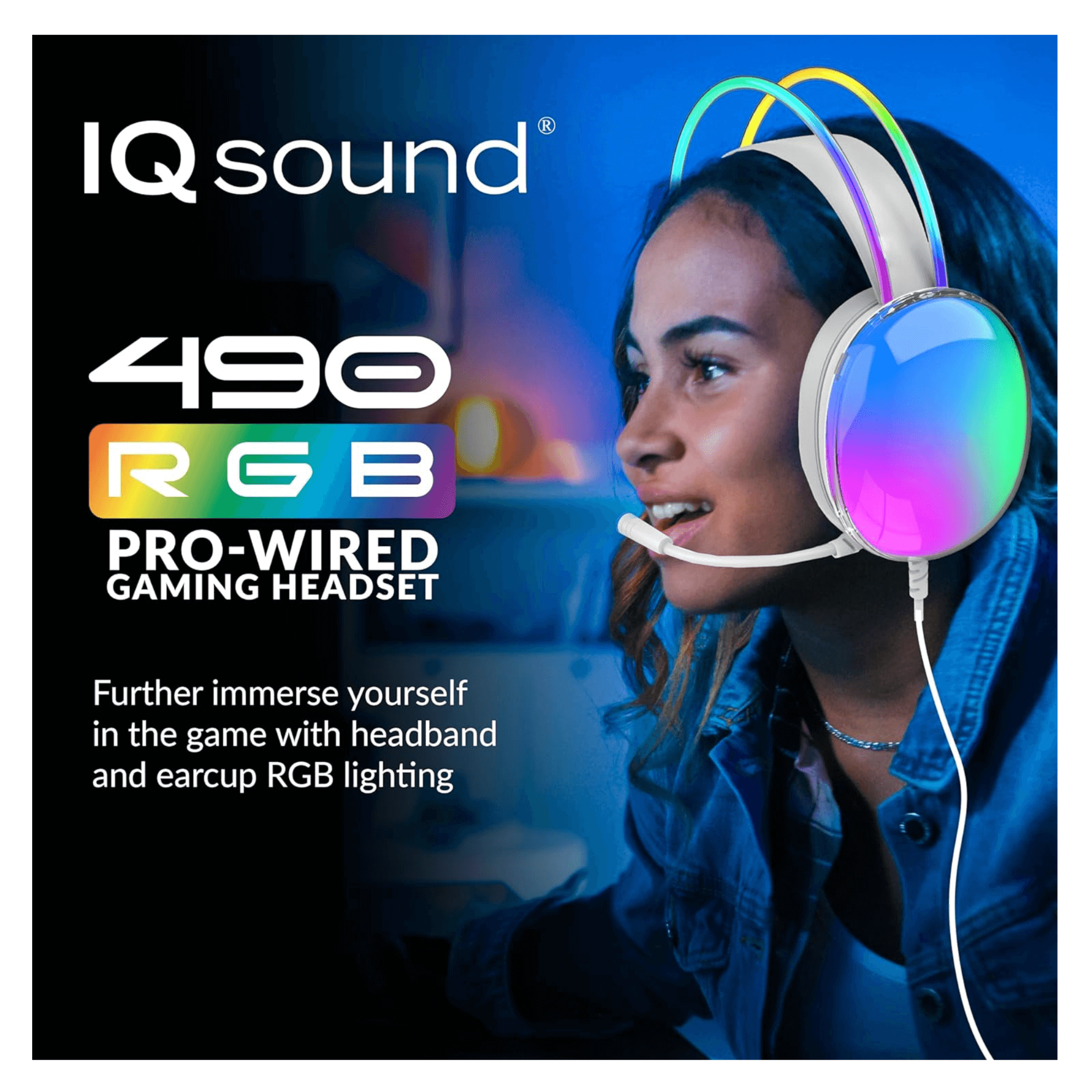 Wired Gaming Headset with RGB Lights &amp; Surround Sound