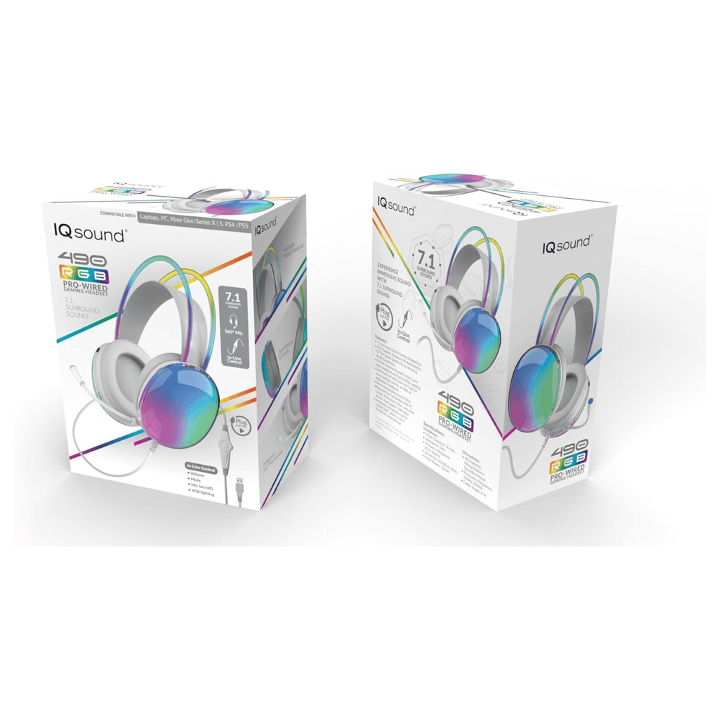 Wired Gaming Headset with RGB Lights &amp; Surround Sound