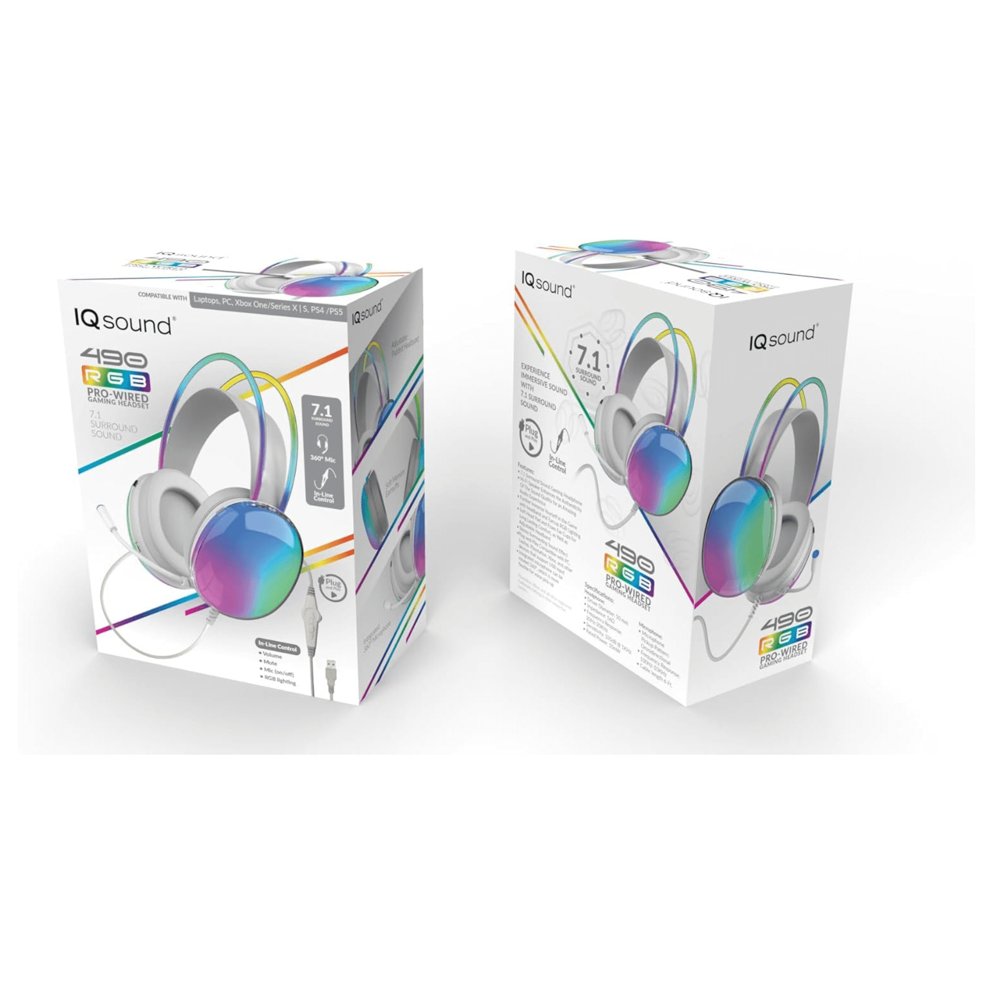 Wired Gaming Headset with RGB Lights &amp; Surround Sound