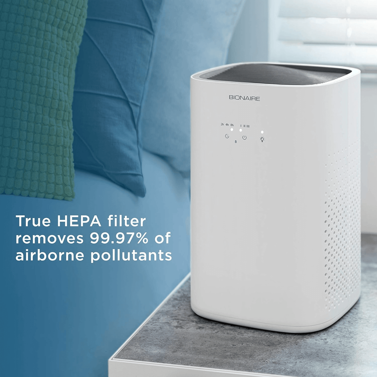 Purificador de aire Bionaire True HEPA 360° – Habitaciones medianas