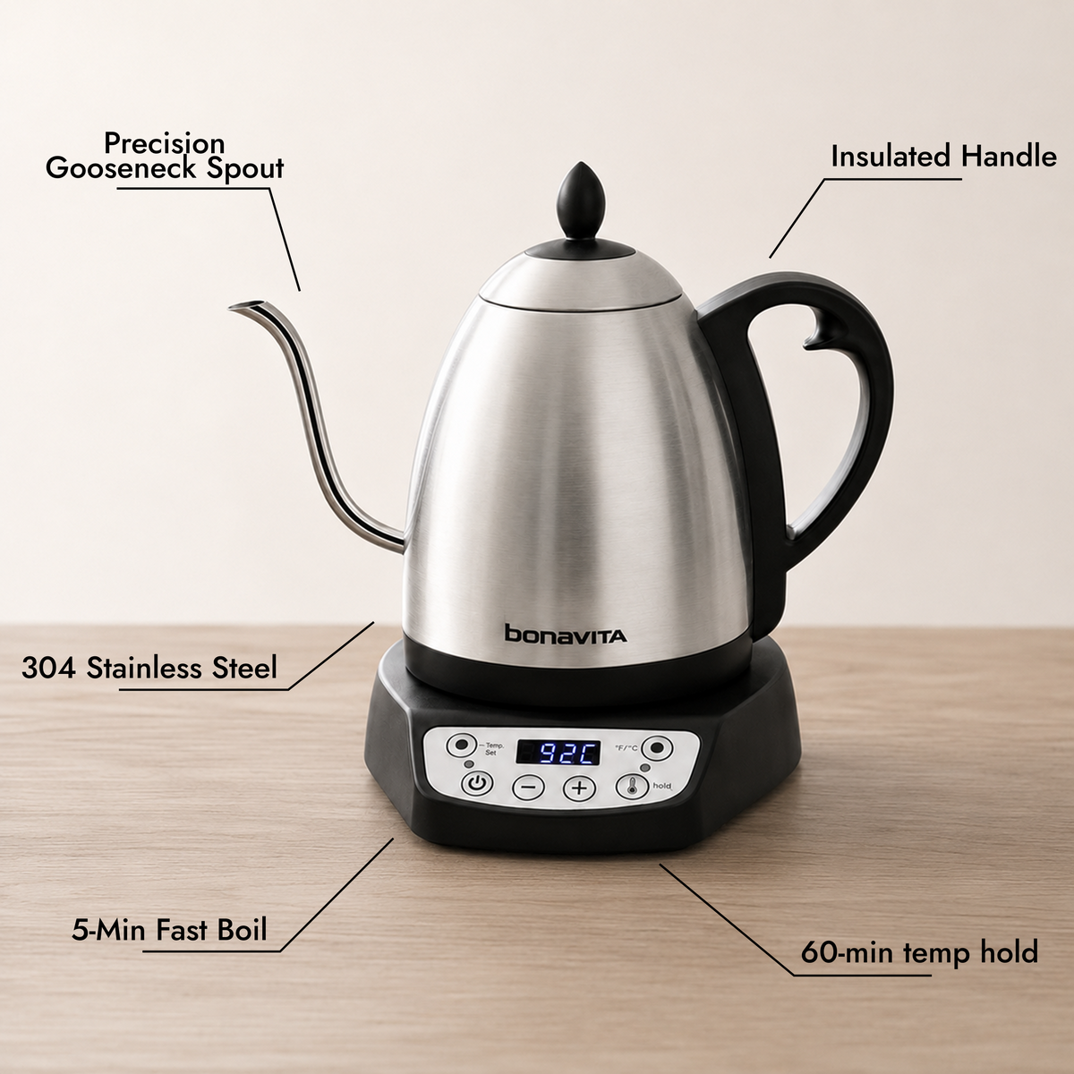 Bonavita Classic 1.0L Gooseneck Electric Kettle – product image 5