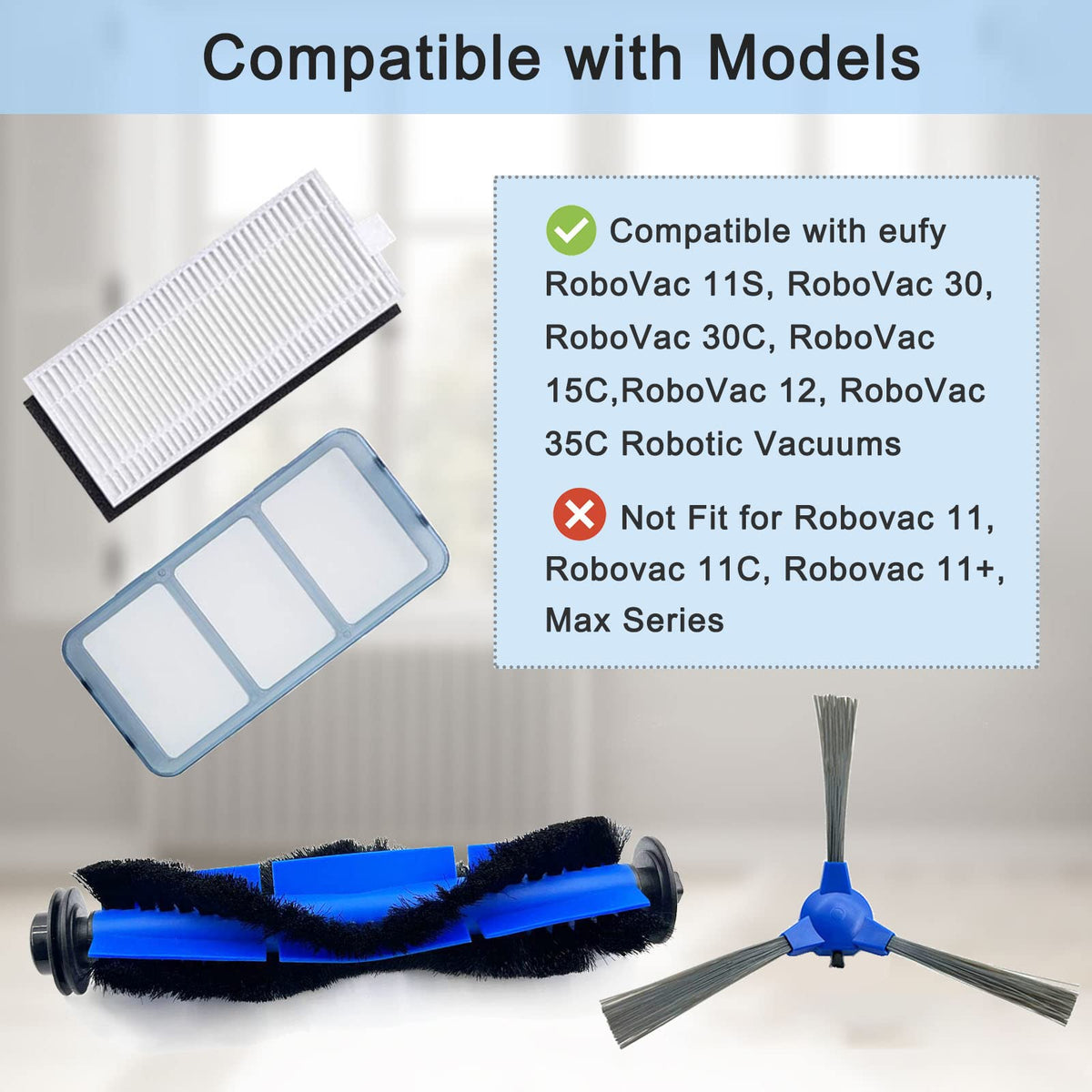 Replacement Brush & Filter Kit for Eufy RoboVac 11S Series – product image 4