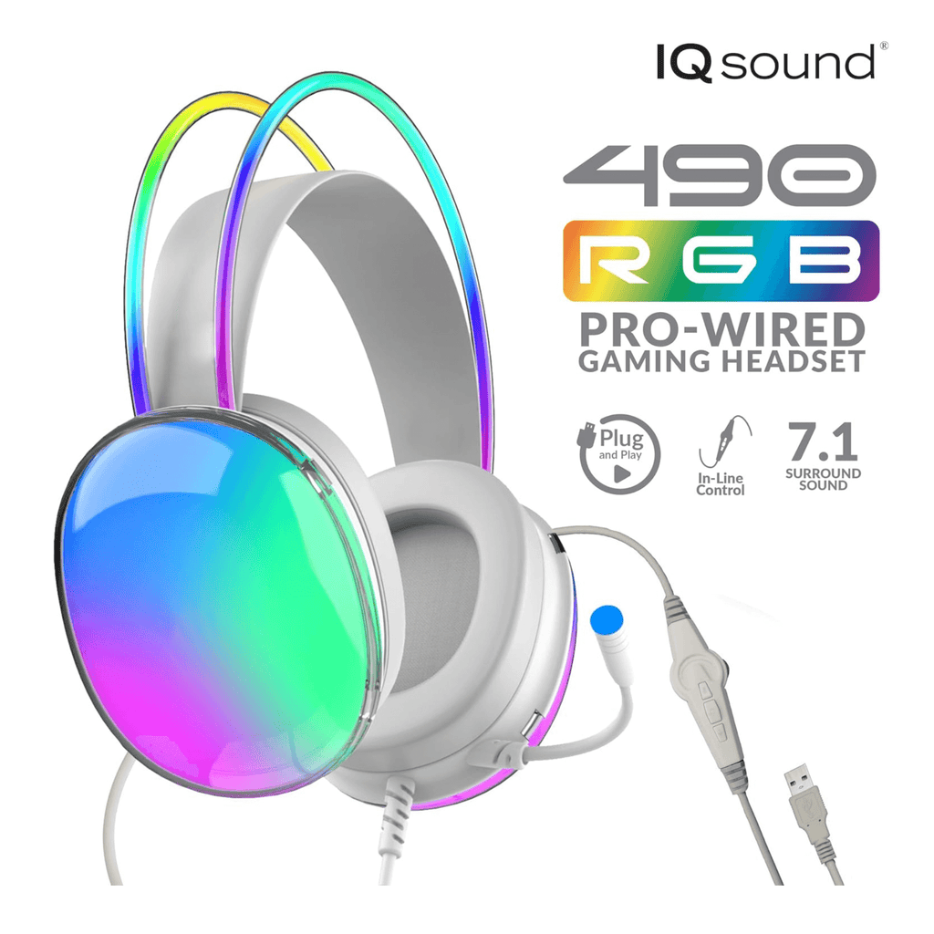 Wired Gaming Headset with RGB Lights &amp; Surround Sound