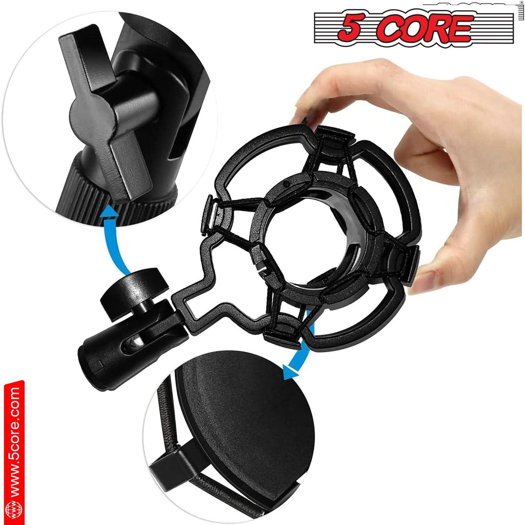 Adjustable Microphone Boom Arm with Desk Clamp &amp; Shock Mount