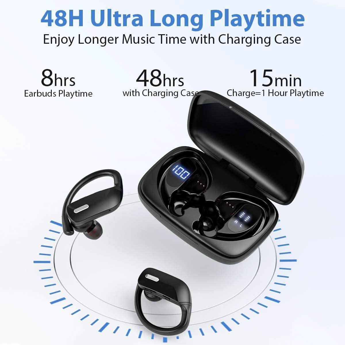 Sports Wireless Earbuds with Built-In Microphone